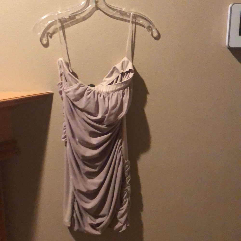 Mini strapless dress- tan